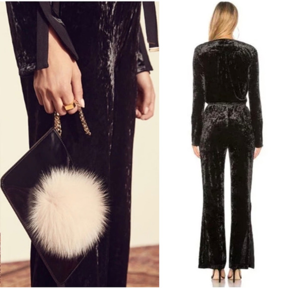 Free People We Are HAH Jump On It Velvet Jumpsuit In Black Size XS New - Picture 2 of 14
